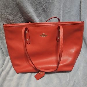 Coach Orange Letter Tote bag